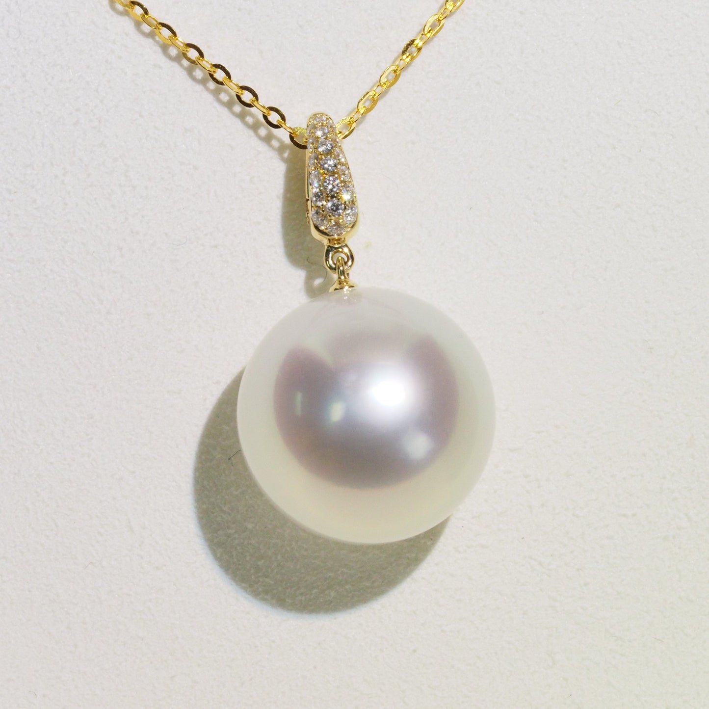 18K Yellow Gold Diamond South Sea Pearl Pendant – Exceptional 16mm | Tayam Jewellery