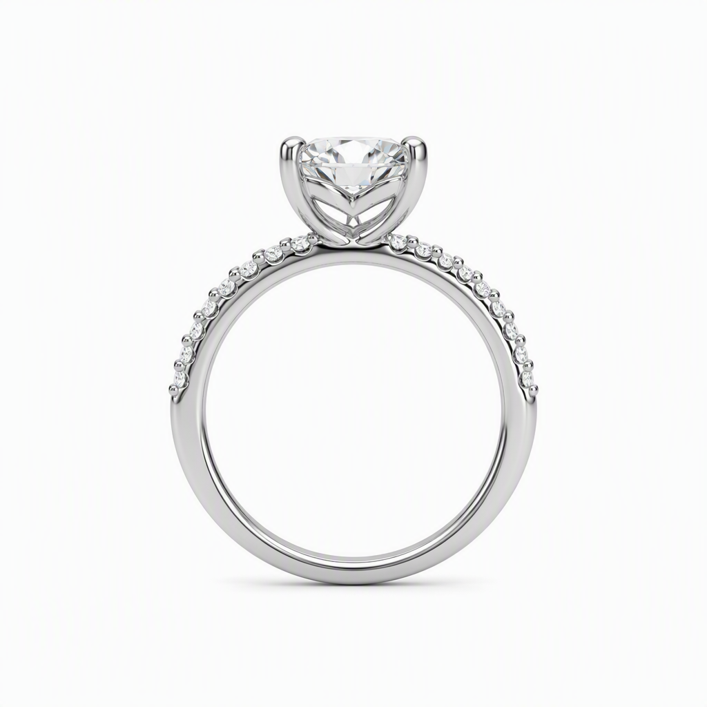 Heart shape engagement ring side profile — bespoke Sydney CBD | Tayam Jewellery
