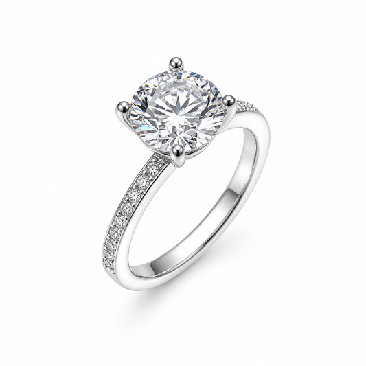 Diamond band solitaire close-up โ 1.5ct D/E VVS lab grown | Tayam Sydney CBD