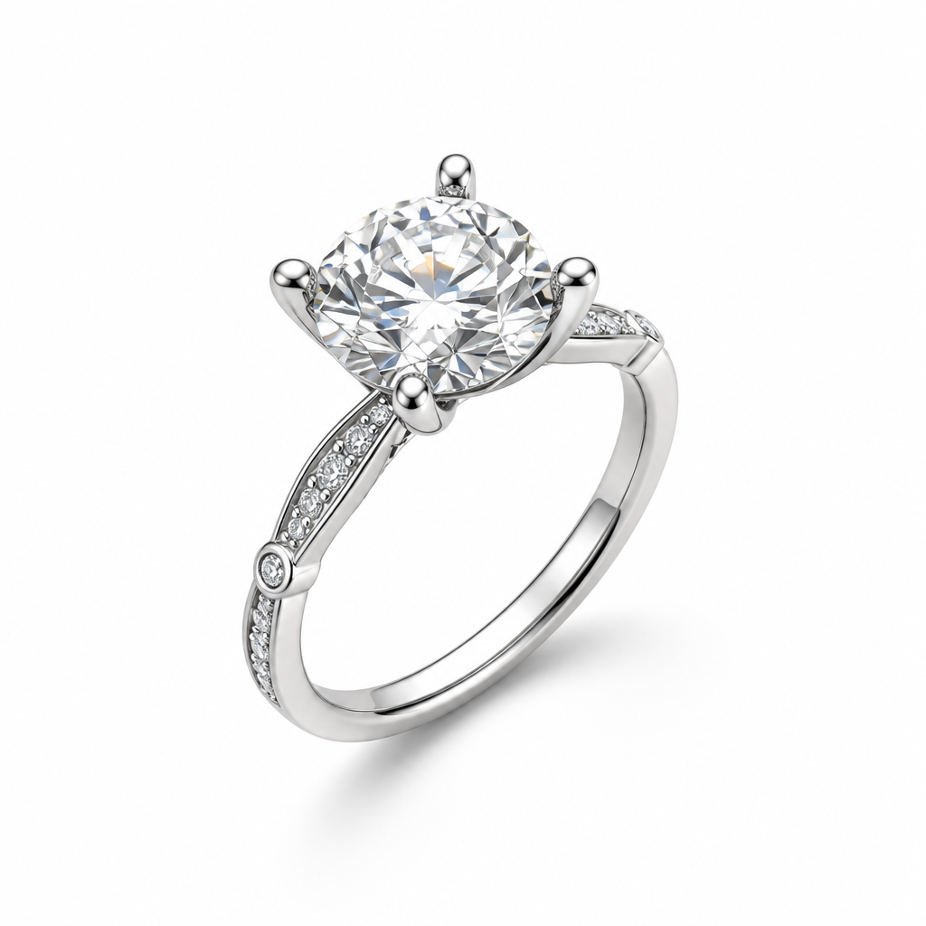 Four prong engagement ring side profile — bespoke Sydney CBD | Tayam Jewellery