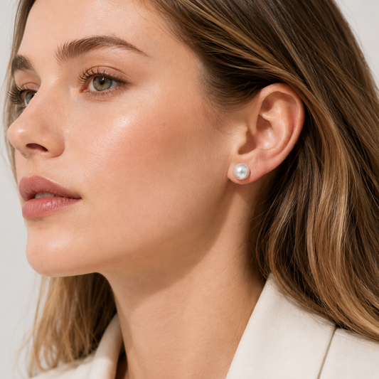 10-10.5mm Australian South Sea Pearl Stud Earrings in 9K Gold | Sydney CBD | Tayam Jewellery