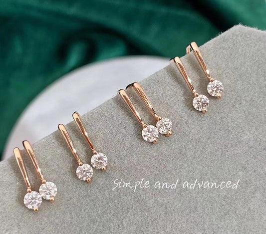 Rose gold diamond drop earrings, elegant Sydney jewellery for everyday wear