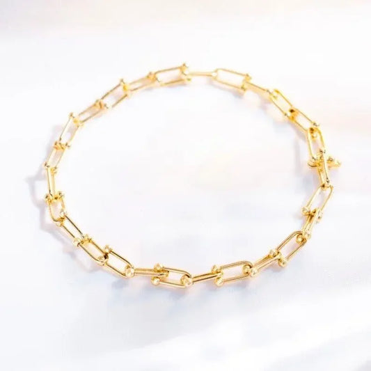Gold link chain necklace with textured details, elegant Sydney jewellery design
