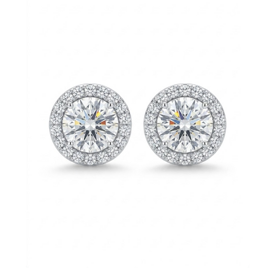 18k White Gold Round Halo Diamond Studs (0.38ctw) | GH SI-VS | Sydney CBD | Tayam Jewellery