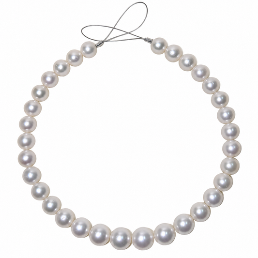 13.88-11.15mm South Sea pearl strand, 35 pearls, round to near round, white | Tayam Sydney CBD