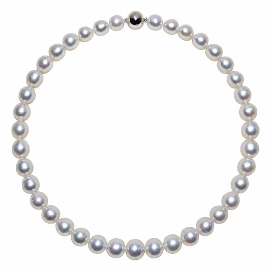 8.4-10.9mm South Sea pearl strand, 39 pearls, pure white, silky lustre | Tayam Sydney CBD