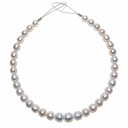 9.18-12.85mm South Sea pearl strand, 35 pearls, white pink overtones, round | Tayam Sydney CBD