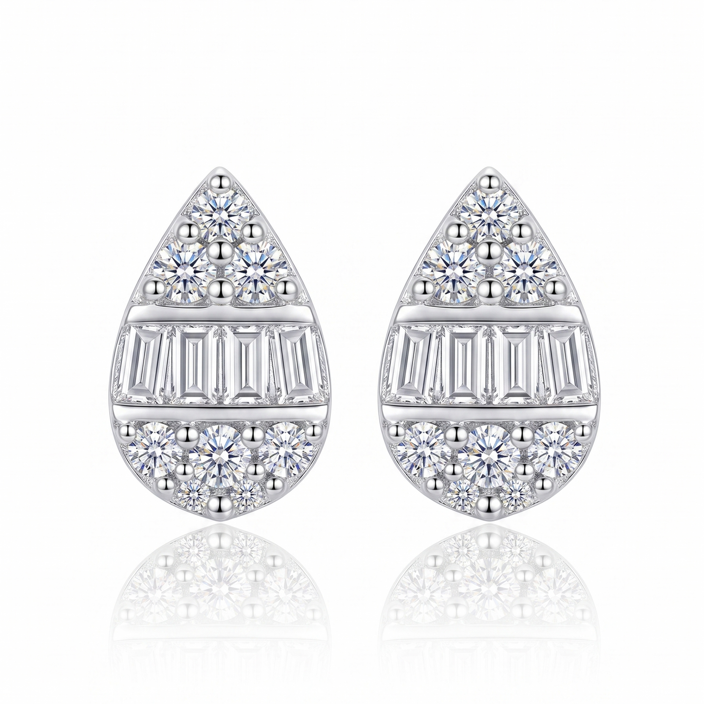 18k White Gold Diamond Teardrop Stud Earrings (0.20ct) |Sydney CBD | Tayam Jewellery