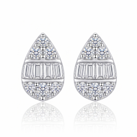 18k White Gold Diamond Teardrop Stud Earrings (0.20ct) |Sydney CBD | Tayam Jewellery