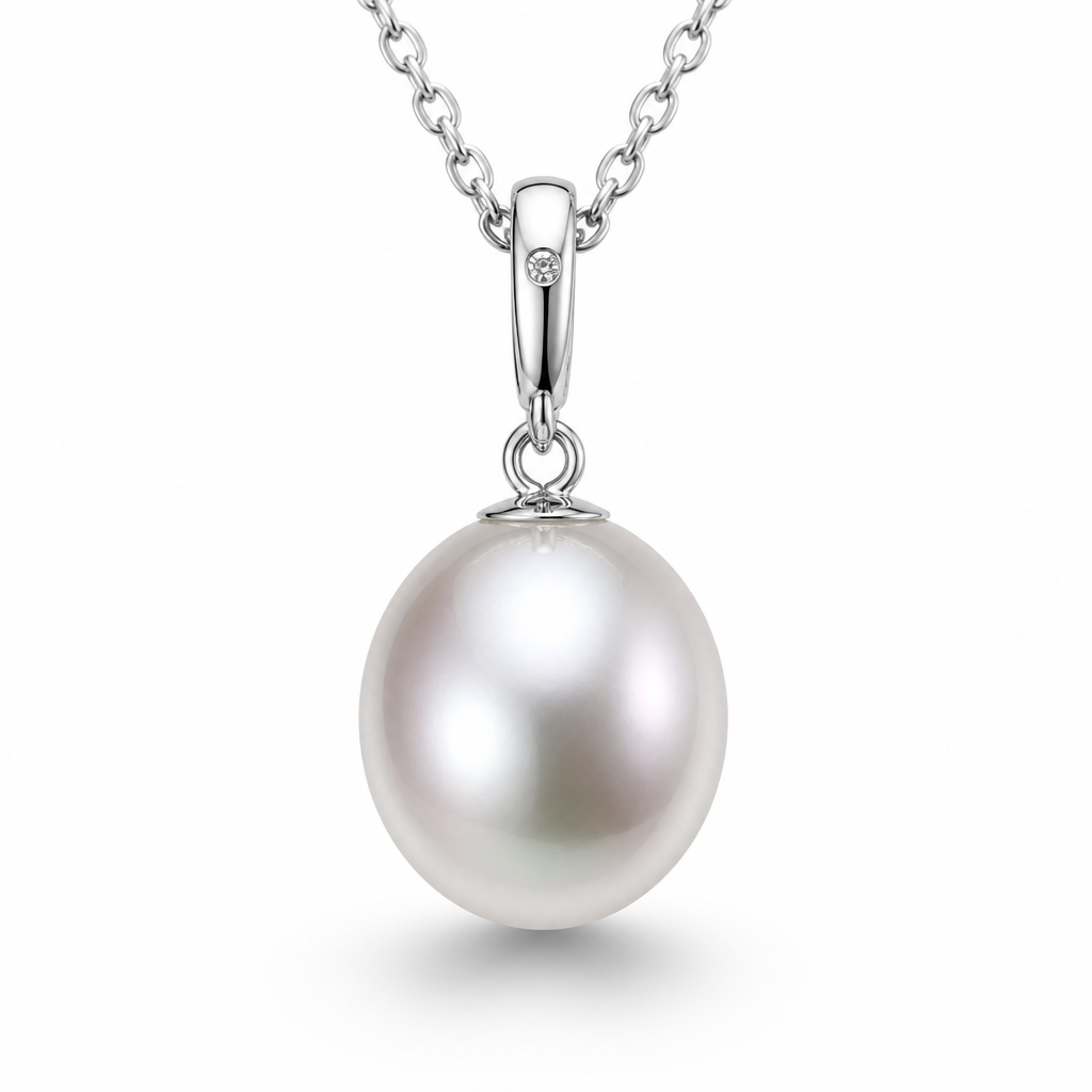 10-11mm South Sea Pearl diamond pendant detail — Tayam Jewellery Sydney CBD