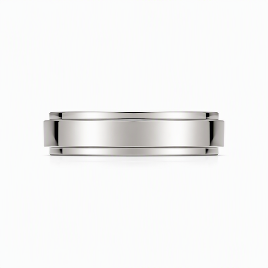 Platinum spinner wedding band pair with turning outer ring | Tayam Jewellery Sydney CBD