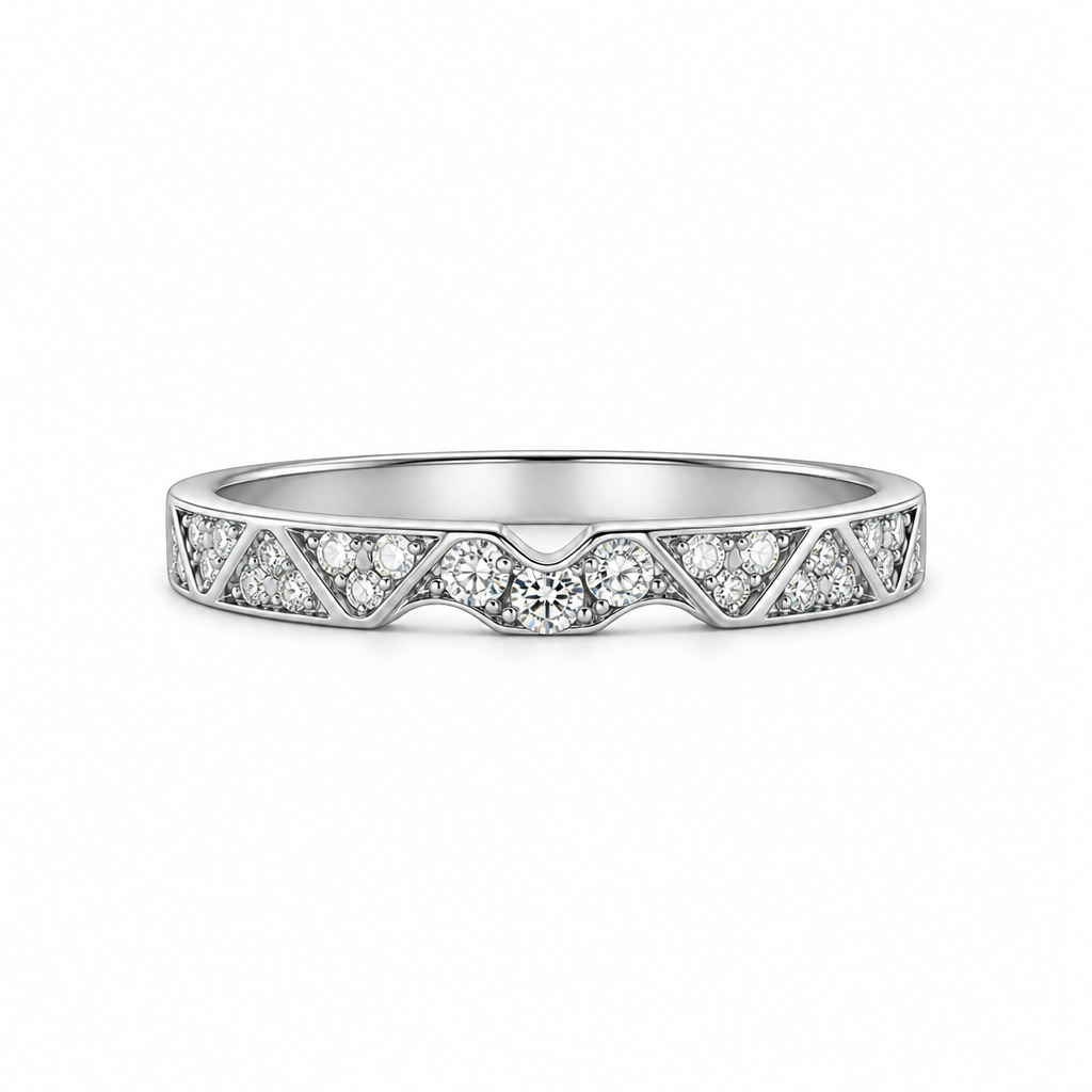 18K gold sculptural full pave diamond wedding band | Tayam Jewellery Sydney CBD