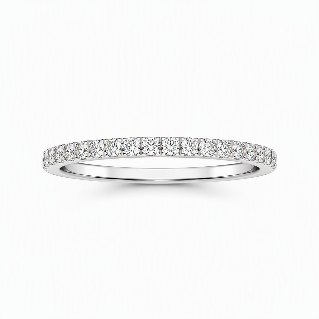 18K gold claw set half eternity diamond wedding band | Tayam Jewellery Sydney CBD