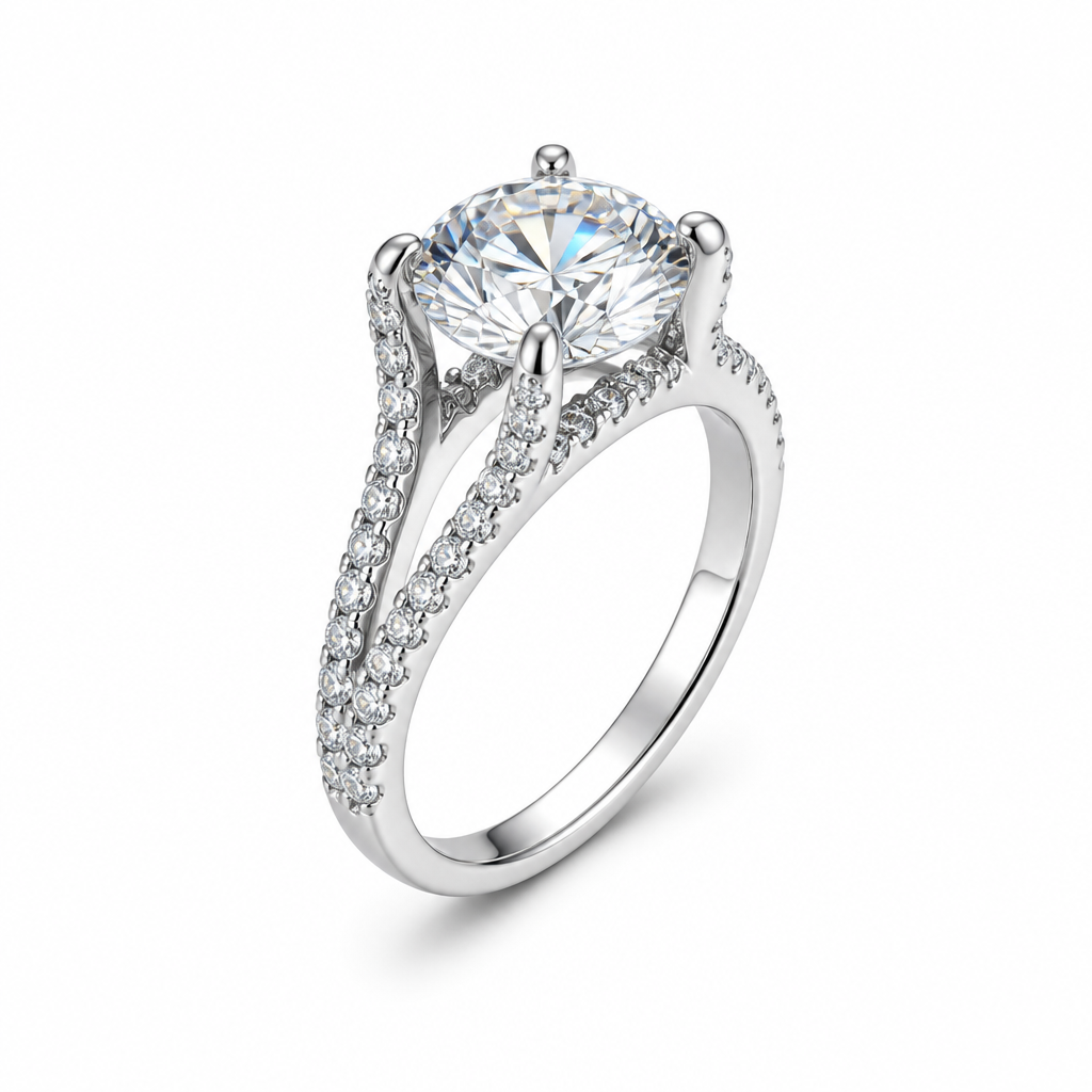 Split double band ring close-up — 1ct D/E VVS lab grown diamond | Tayam Sydney