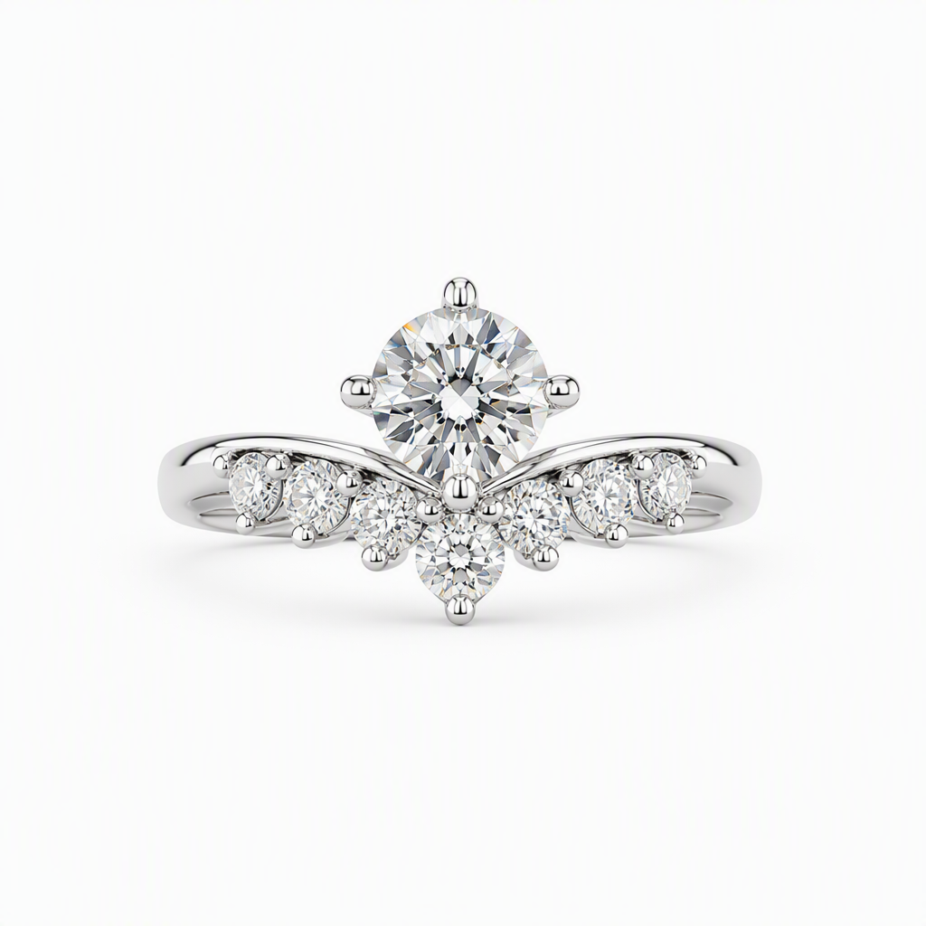 Crown setting diamond ring close-up — 1ct D/E VVS lab grown | Tayam Sydney CBD