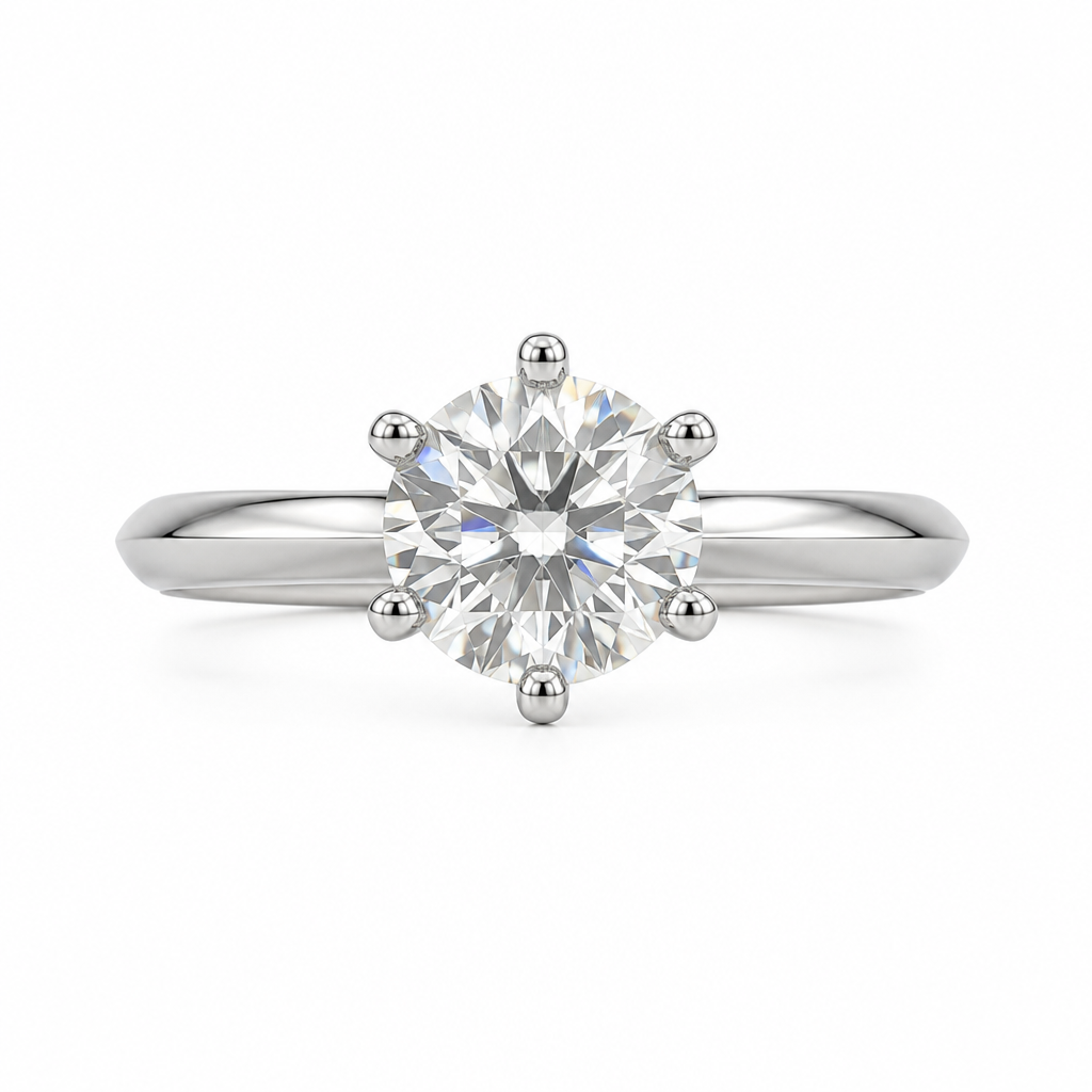 1.5ct round lab grown diamond solitaire engagement ring plain band | Tayam Sydney CBD