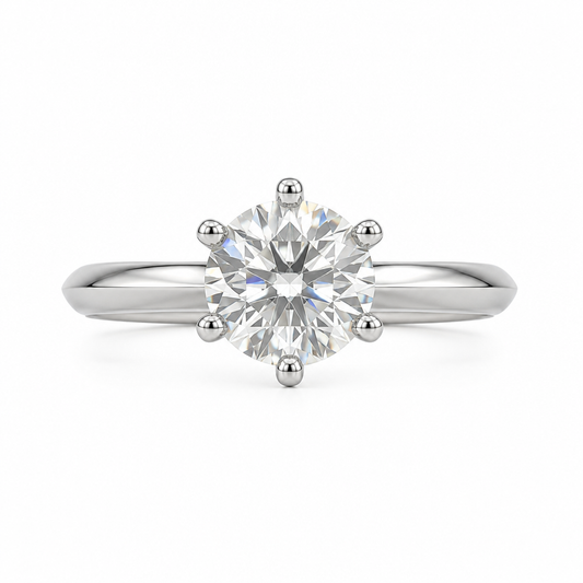 1.5ct round lab grown diamond solitaire engagement ring plain band | Tayam Sydney CBD