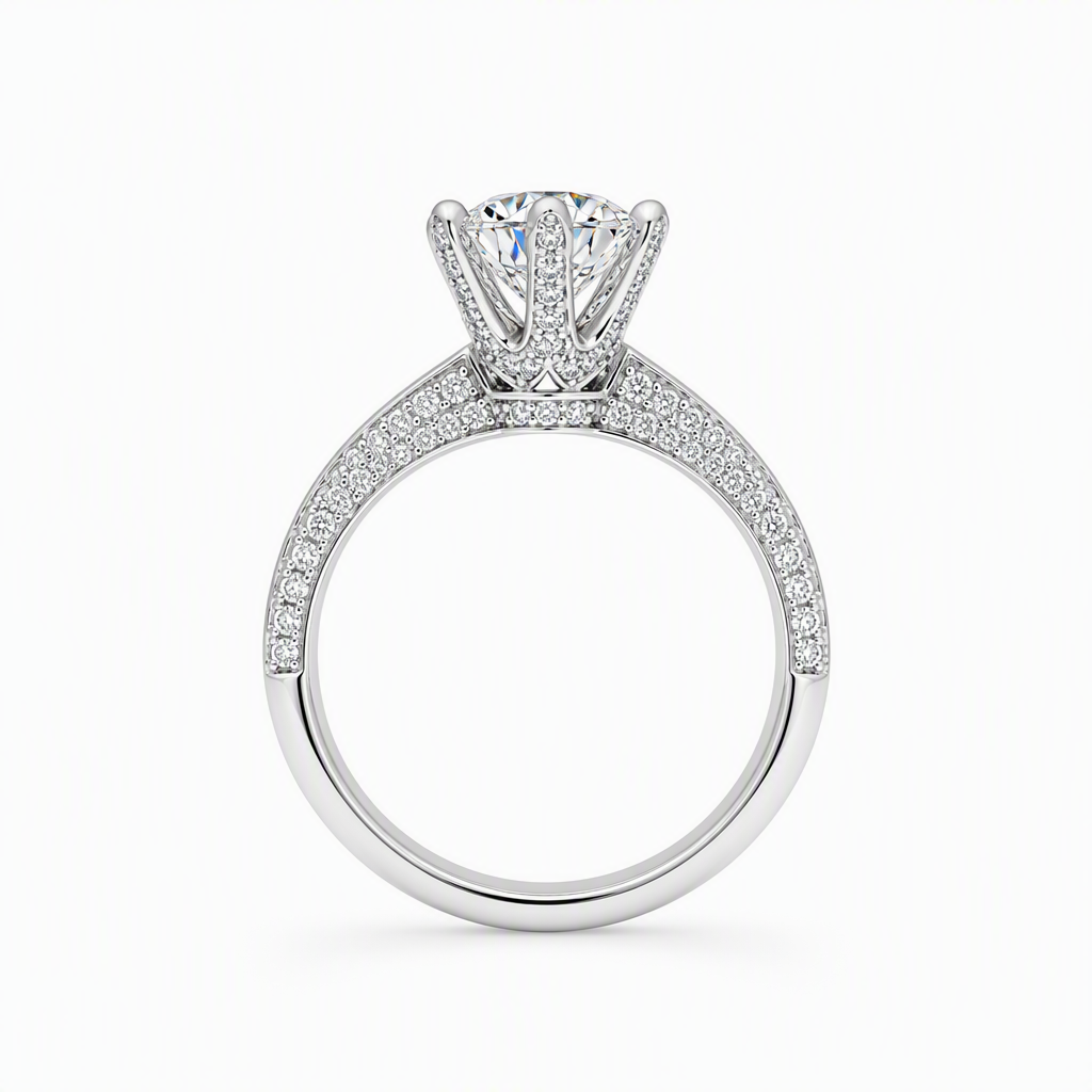 Knife edge engagement ring side profile — bespoke Sydney CBD | Tayam Jewellery