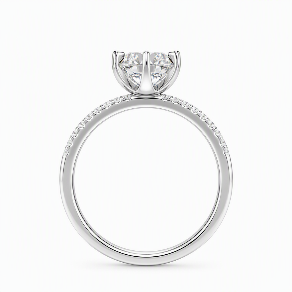 Snowflake claw setting close-up — diamond set prongs 1ct D/E VVS | Tayam Sydney CBD