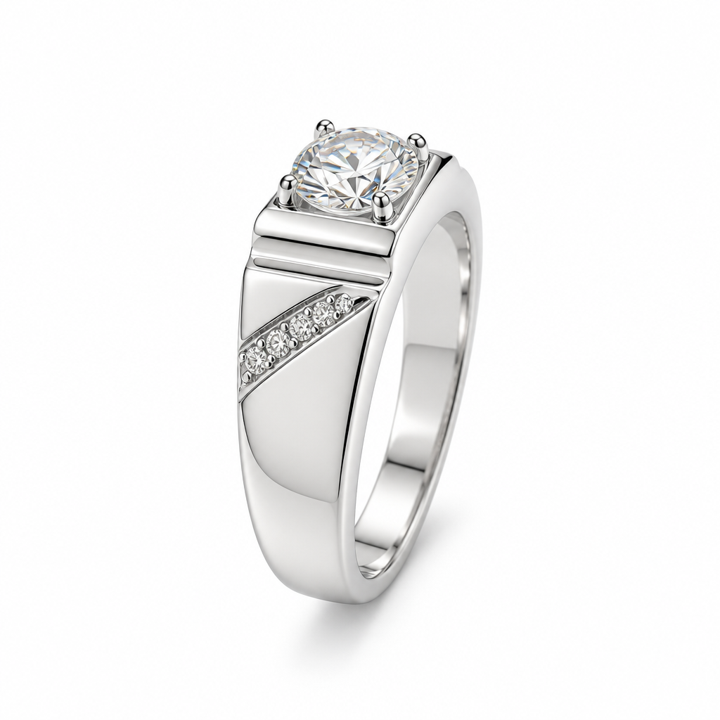 Wide band diamond ring close-up — 1ct D/E VVS lab grown | Tayam Sydney
