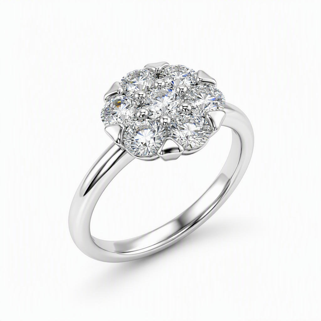 Heart cut diamond petals close-up — D/E VVS lab grown cluster | Tayam Sydney CBD