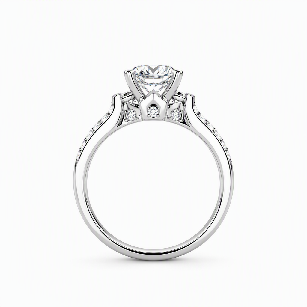 Three stone round diamond close-up — 1ct D/E VVS lab grown | Tayam Sydney CBD