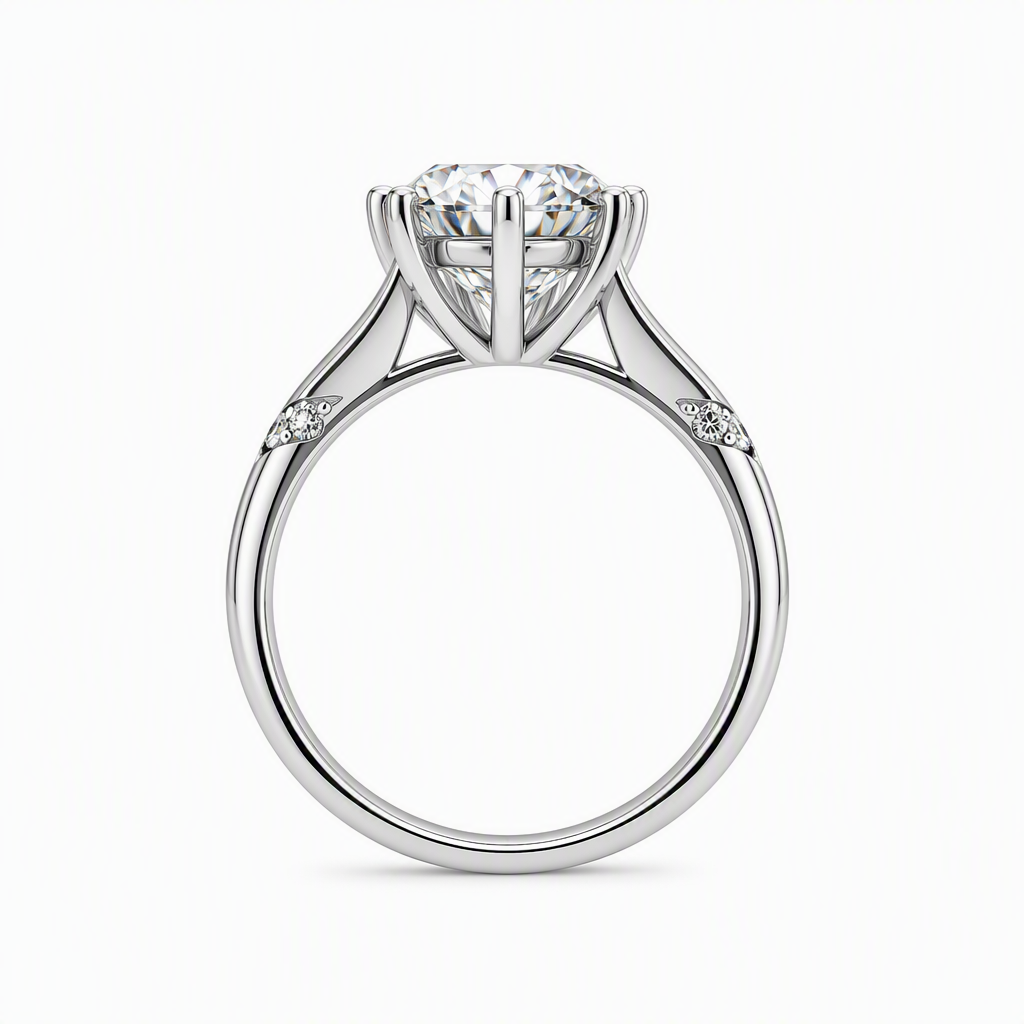 Pointed band engagement ring side profile — bespoke Sydney CBD | Tayam Jewellery