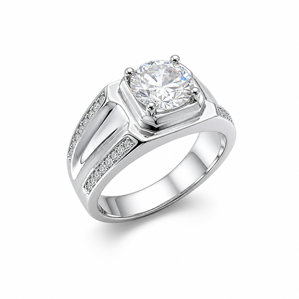 Wide pave band ring side profile — bespoke Sydney CBD | Tayam Jewellery