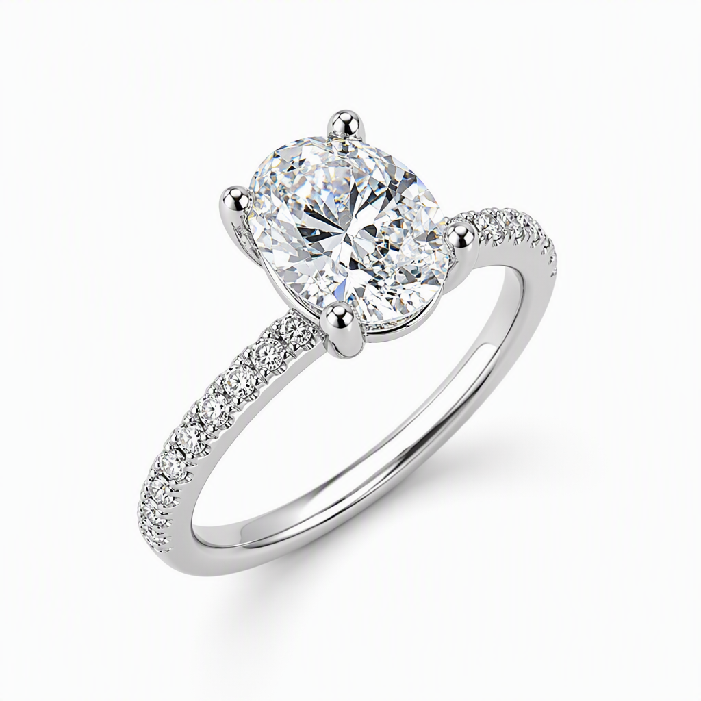 Oval diamond band ring side profile — bespoke Sydney CBD | Tayam Jewellery