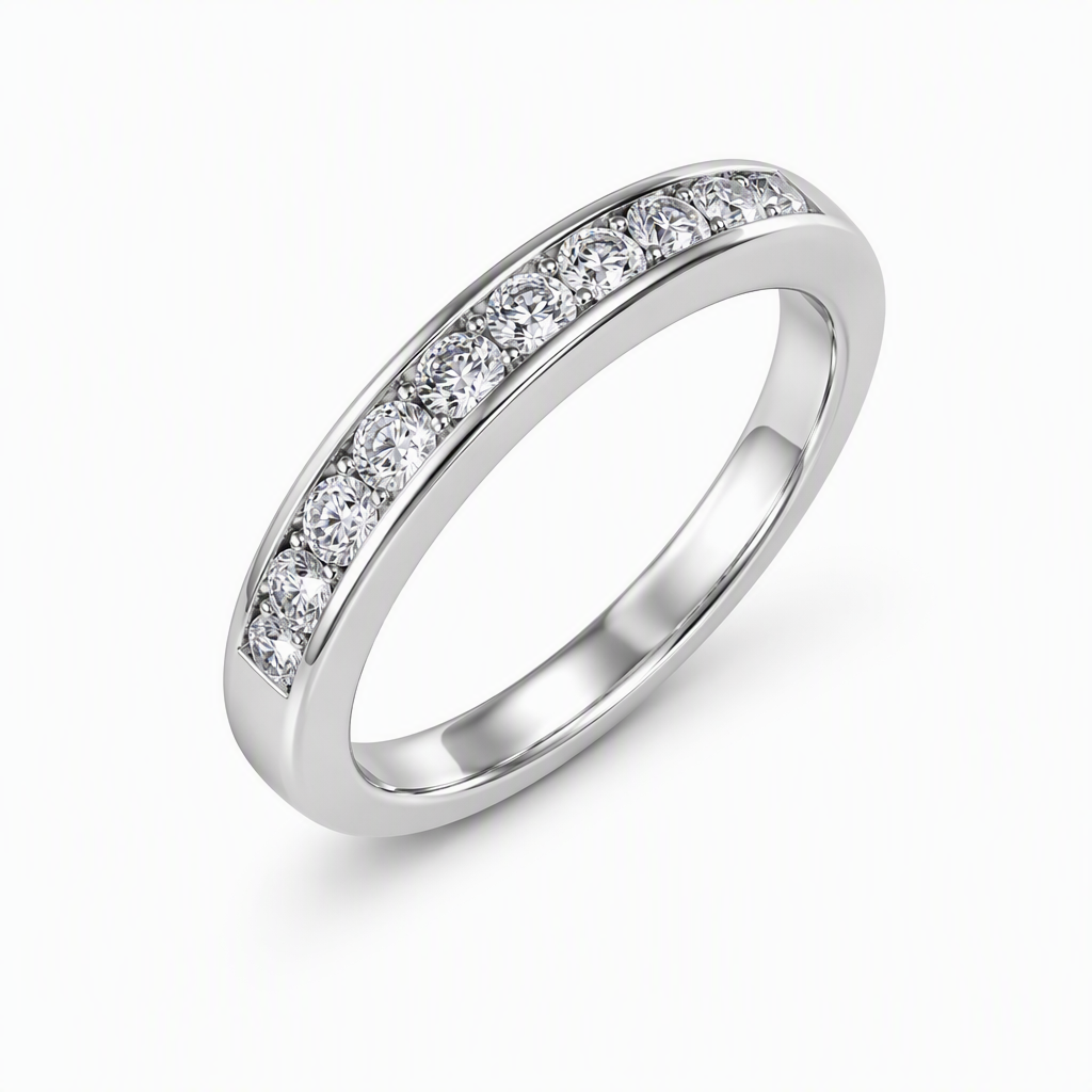 Half eternity pave diamond band close-up — 18K gold wedding ring | Tayam Sydney