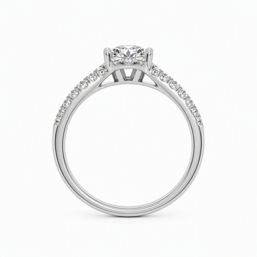 Infinity twist pave band with diamond halo — 1ct D/E VVS lab grown | Tayam Sydney