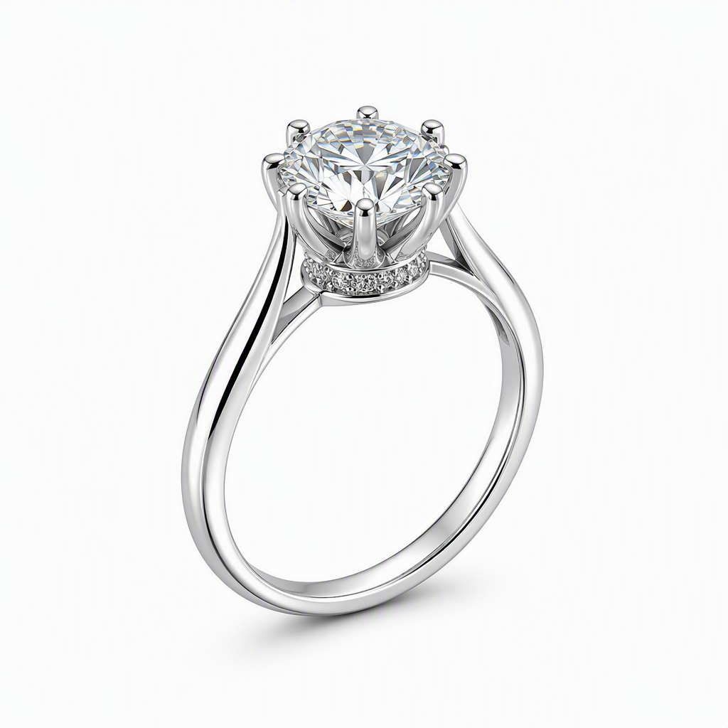 1ct round lab grown diamond six claw solitaire engagement ring | Tayam Sydney CBD