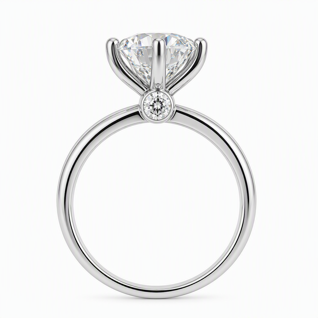2ct engagement ring side profile — diamond set band bespoke Sydney CBD | Tayam Jewellery