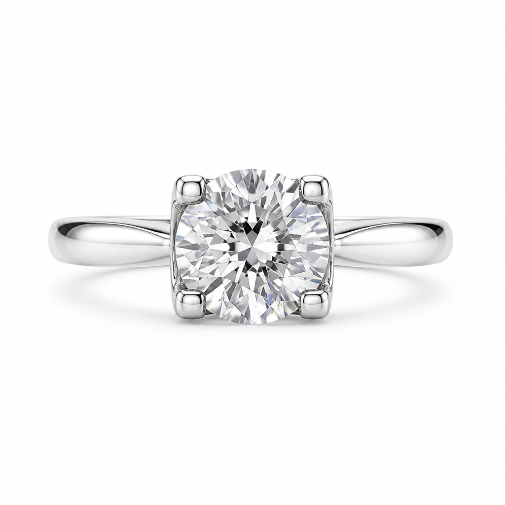Plain band solitaire engagement ring side profile — bespoke Sydney CBD | Tayam Jewellery