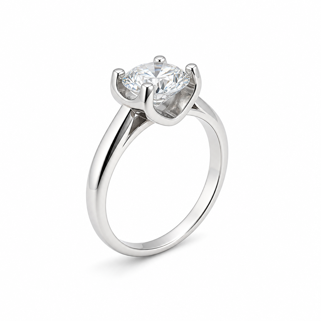 Classic solitaire diamond ring close-up — 1ct D/E VVS lab grown | Tayam Sydney