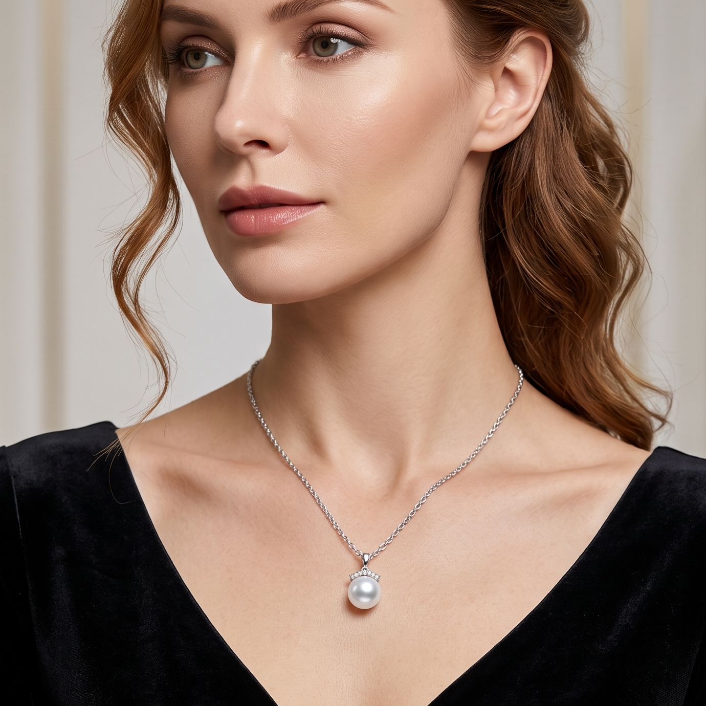 Tayam Australian South Sea Pearl Pendant with Lab Diamond Crown | 9K White Gold | Sydney CBD | Tayam Jewellery