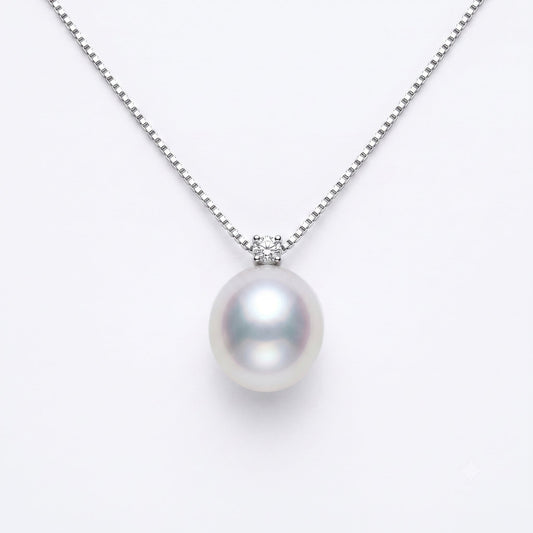 South Sea pearl pendant front view — 12mm oval pearl exceptional lustre elegant drop design Sydney