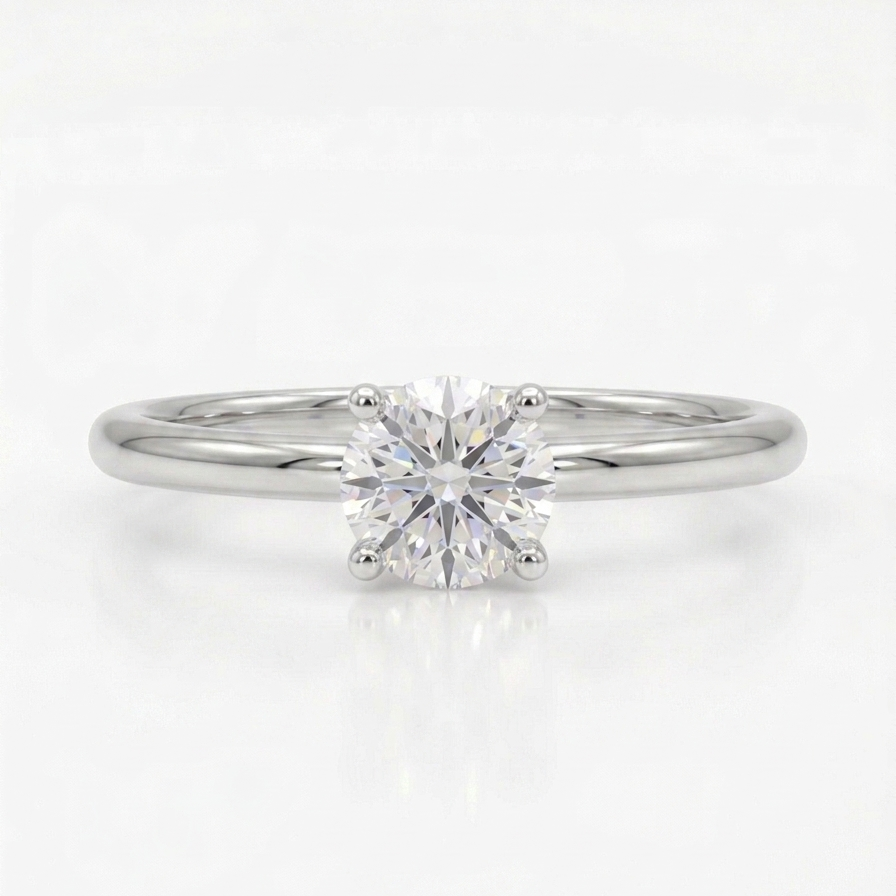 1ct lab diamond solitaire engagement ring 18K white gold four-prong | Tayam Jewellery Sydney CBD