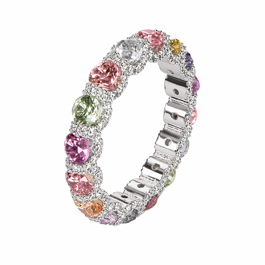 Coloured Sapphire & Diamond Ring in 18K White Gold (2.76ct) | Sydney CBD | Tayam Jewellery