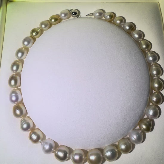 AAA 10.8-13.1mm Australian South Sea Circle Pearl necklace mix colour, 46cm — Tayam Jewellery Sydney CBD