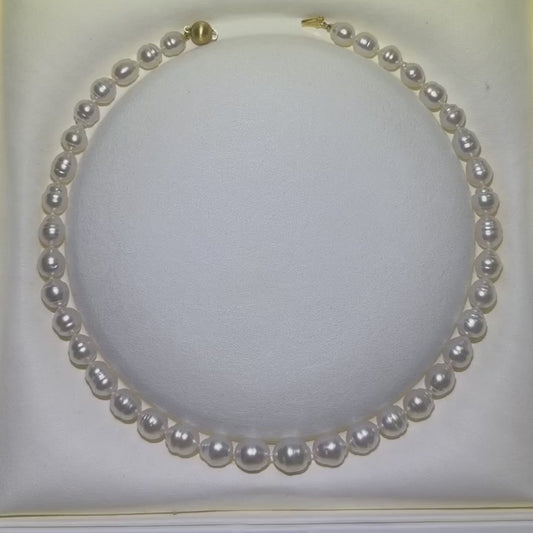 8-10.95mm South Sea Pearl Strand 39 Pearls 18K Yellow Gold Clasp | Tayam Sydney CBD