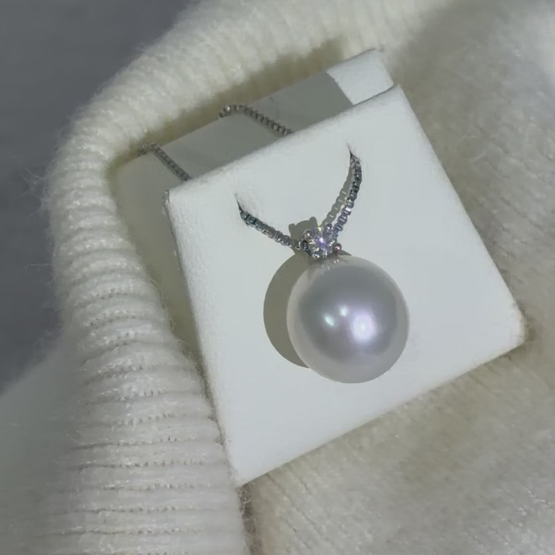 12mm oval Australian South Sea pearl pendant — natural lustre and surface detail shown | Tayam Jewellery Sydney CBD