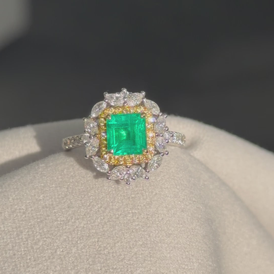 Zambian Vivid Green Emerald convertible engagement ring and pendant — GUILD certified bespoke jewellery Sydney CBD