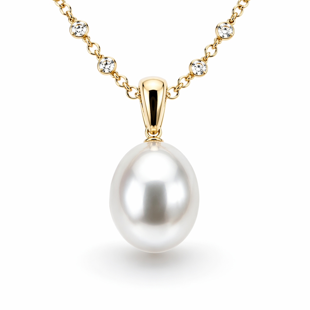 12-13mm South Sea pearl pendant — 18K yellow gold classic design | Tayam Sydney CBD