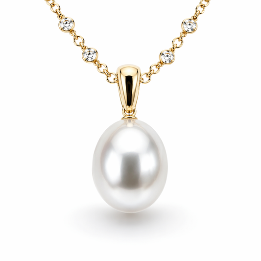 12-13mm South Sea pearl pendant — 18K yellow gold classic design | Tayam Sydney CBD