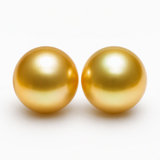 13mm golden South Sea pearl earrings — 18K yellow gold rich hue | Tayam Sydney CBD