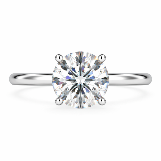 2ct round brilliant lab grown diamond solitaire ring — 4-prong tapered band | Tayam Sydney CBD