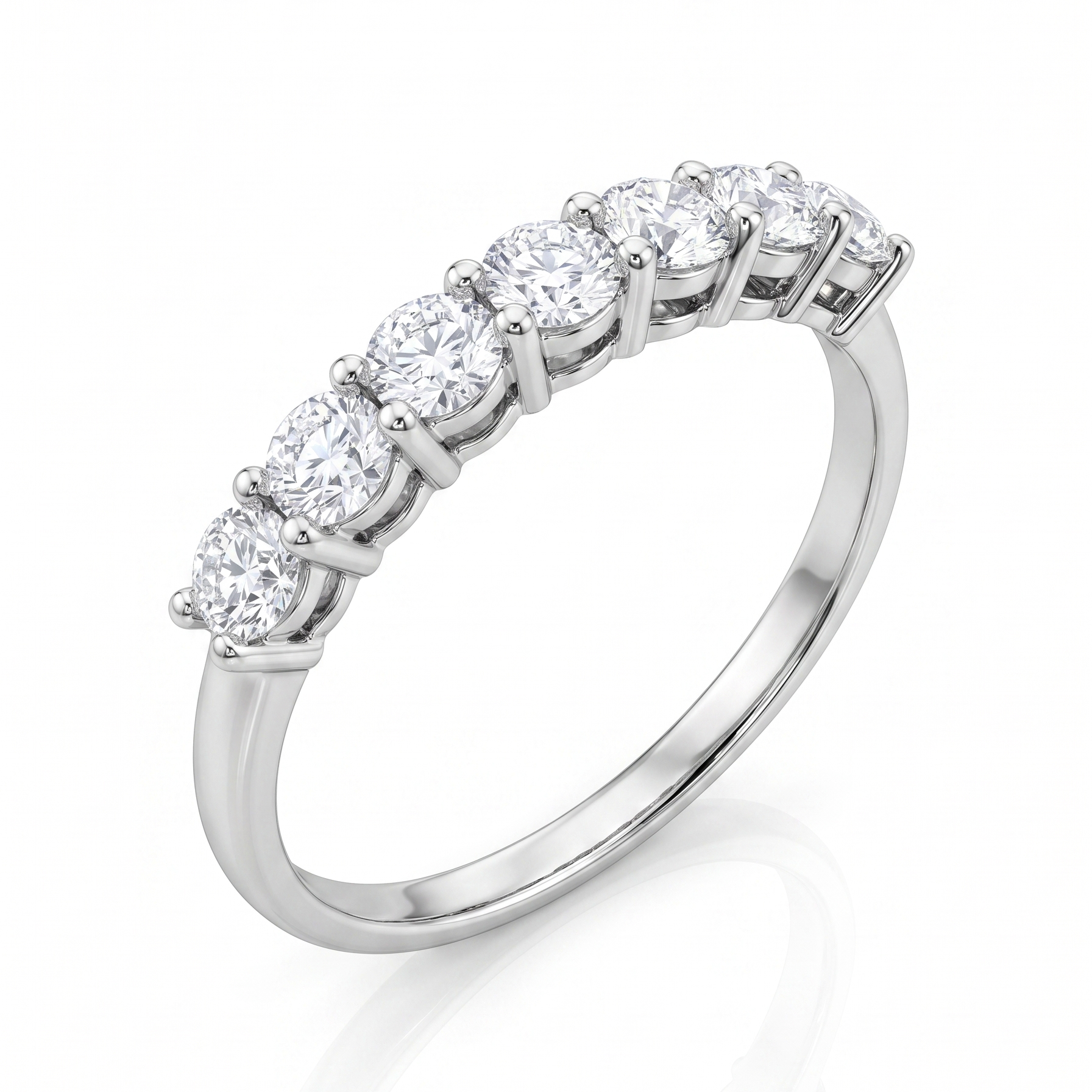 0.50ct natural diamond half eternity ring in platinum — 7-stone claw set | Tayam Sydney CBD