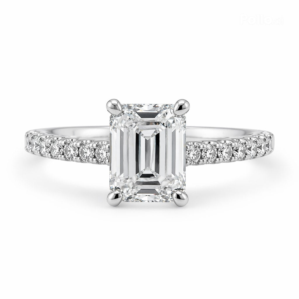 1.5ct emerald cut lab diamond ring close-up — D/E VVS bespoke | Tayam Sydney CBD