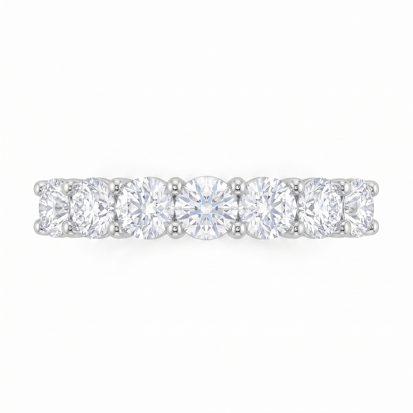 Platinum diamond half eternity ring close-up — H SI natural diamonds | Tayam Jewellery Sydney